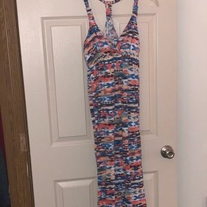 Pink Rose multicolored maxi dress